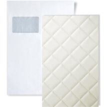 1 campione S-15041 Wallface rombo 40 bianco Leather Collection campione di rivestimento murale in circa din A5
