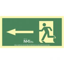 Segnale di evacuazione freccia a sinistra (pvc 1mm) classe a 32x16cm