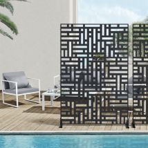 Casa.pro - Pannello Divisorio Bernalda Struttura Traforata in Acciaio Nero 180 x 120 cm