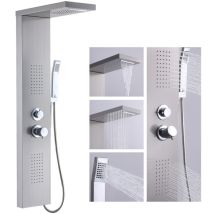 Pannello Doccia Colonna Doccia Idromassaggio Quattro Funzioni Acqua Pannello In Acciaio Inox Spazzolato A Parete