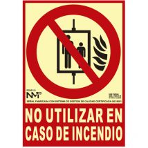 Pannello di estinta 'no utilizar en caso de incendio' classe b (pvc 0.7mm) 21x30cm