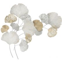 Decorazione da parete in metallo 3D con foglie di Ginko Silvy