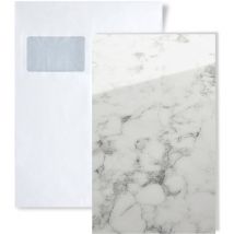 1 campione S-19345 Wallface marble white ar+ S-Glass Collection campione di pannello decorativo in circa din A5