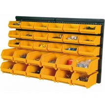 Pannello porta attrezzi con 30 contenitori porta minuterie