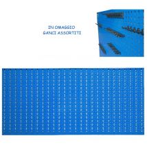 Pannello portautensili porta utensili forato 30 ganci officina garage cm 100x50