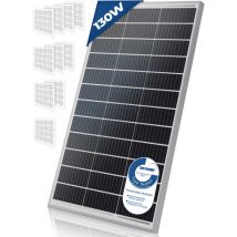 Pannello Solare Monocristallino - Fotovoltaico, Silicio, 130 w, per Batterie da 12V, Set di 2 - Modulo Solare per Giardino, Tetto, Caricabatteria per