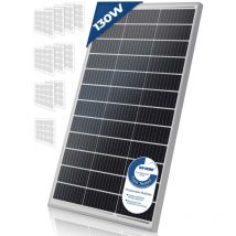 Scsports - Pannello Solare Monocristallino - Fotovoltaico, Silicio, 130 w, per Batterie da 12V, Set di 4 - Modulo Solare per Giardino, Tetto,