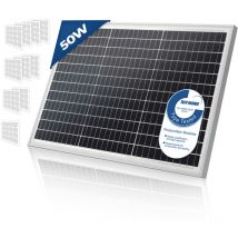 Scsports - Pannello Solare Monocristallino - Fotovoltaico, Silicio, 50 w, per Batterie da 12V, Set di 2 - Modulo Solare per Giardino, Tetto,