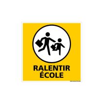 Signaletique.biz France - pannneau de signalisation ralentir ecole (L0611) - Adhésif - 350 x 350 mm