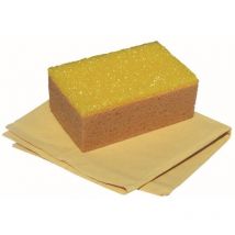 Pippo - Panno Pelle Auto 38 x 39 cm + Spugna Sintetica 15 x 9,5 x 6 cm