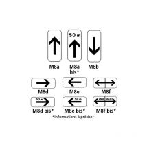 Panonceaux routiers - type M8 (M8agalva) - M8d bis - 350 x 150 mm