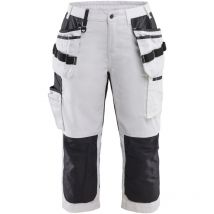Pantacourt de travail peintre stretch femme 7109 - Blanc/Noir S - FR(38) - SE(C36) - Courtes