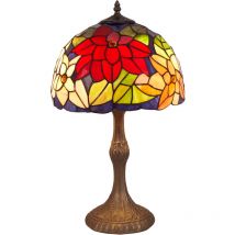 Fijalo - Lámpara Sobremesa mediano base con forma Tiffany diámetro 30cm Serie Güell 223060