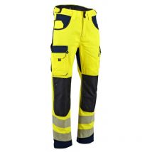 LMA - Pantalón defensa alta visibilidad bolsillos rodilla T48 Amarillo fluorescente/ Azul marino - 1667 T48