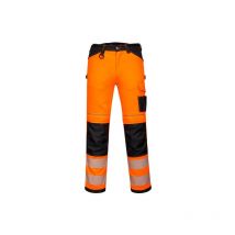 Pantalón elástico y ligero PW3 de alta visibilidad con cintas reflectantes Portwest PW303 30 pulgadas Naranja/Negro
