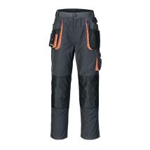 Pantalon pour hommes taille 52 gris foncé/noir/orange 65 % pes / 35 % coton