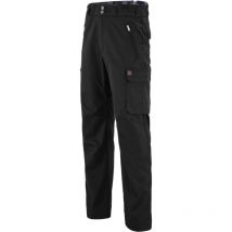 Achille Schwarze Latzhose 2XL – Hoch tailliert – Verstellbare Taille – Reißverschluss – Oberschenkeltaschen – Kniefalten