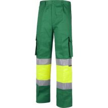 Pantalón Industrial De Alta Visibilidad Combinado En Colores Flúor Workteam C4018