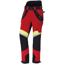 Pantalon anti-coupures X-treme Air rouge/jaune, coupe sport, taille 94, taille élancée