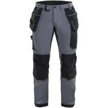 Pantalon de travail artisan stretch 4D 1522 - Gris noir/Noir 3XL - FR(54) - SE(C60) - Courtes