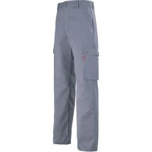 Gartenhose Grau L – Reißverschluss-Fly – Italienische Taschen – Oberschenkeltaschen x2 – Revolvertasche x1