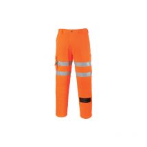 Pantalón Combat naranja flúor de alta visibilidad para ferrocarriles hechura regular RT46 M Naranja