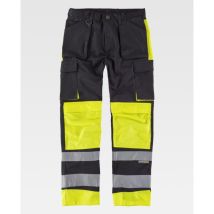 Pantalón De Alta Visibilidad Para Usar Con Rodilleras Workteam Combi C2914 56 Negro / Amarillo A.v