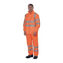 Pantalon de pluie de signalisation taille m orange 100 % pes