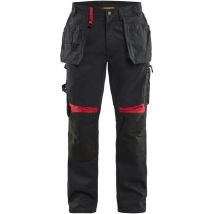 Pantalon de travail artisan sans poches flottantes 1555 - Noir/Rouge s - FR(40) - SE(C46) - Longues