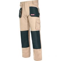 Pantalon De Travail, Beige, 100% Coton, 'l (52)', Ce, Lahti