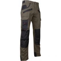 Pantalon de travail multipoches à genouillères Taupe/Noir - 1489 tourbe LMA taille 38