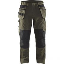 Pantalon de travail avec poches flottantes stretch 1496 - Vert kaki/Noir xs - FR(38) - SE(C44) - Standards