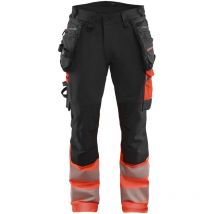Pantalon de travail haute visibilité stretch 4D 1125 - Noir/Rouge fluo 2XL - FR(52) - SE(C58) - Standards
