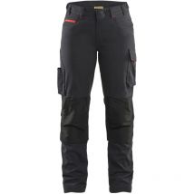 Blaklader - Blakläder Service Bundhose Damen Service Plus, Schwarz / Rot, Konfektionsgröße De: 42