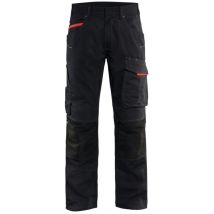 Blaklader - Blakläder Service Bundhose Damen Service Plus, Schwarz / Rot, Konfektionsgröße De: 36