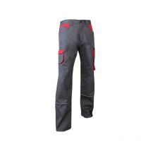 Pantalon Lin Multipoches - Bicolor Gris/Rouge - Taille 54