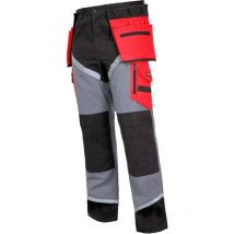 Pantalon De Travail, Noir-gris-rouge, 100% Coton, 's', Ce, Lahti