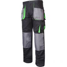 Pantalon De Travail, Noir-vert, 100% Coton, 's (48)', Ce, Lahti