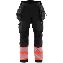 Pantalon de travail softshell haute visibilité Classe 1 1821 - Noir/Rouge 2XL - FR(52) - SE(C58) - Standards