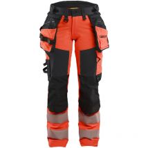Pantalon de travail stretch 4D haute visibilité femme 7022 - Rouge/Noir s - FR(38) - SE(C36) - Standards