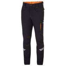 Pantalon de travail technique le'ger Sparco Kansas Tech Light Pantalon pour homme taille xl noir/orange en nylon avec inserts de renfort aux genoux