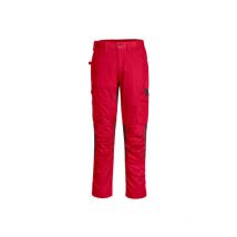 Portwest - Pantalón elástico de trabajo WX2 Stretch (colección ecológica) CD881 32 pulgadas Rojo