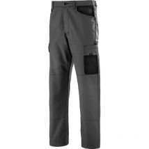 Hosen Facity Grau Anthrazit/Schwarz Größe L (48-50) – Gürtel mit Kunststoffknopf – Knieverstärkungen – Zwei Westentaschen – Oberschenkeltasche