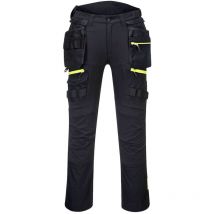 dx4 pantalon à poche de holster détachable pour femmes - taille 26 - noir - portwest