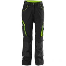 Pantalon femme fortis 24 noir/vert citron taille 36