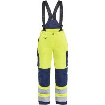 Pantalon de travail hiver à bretelles haute visibilité femme 7885 - Jaune fluo/Marine s - FR(36) - SE(C34) - Standards