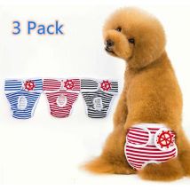 Pantalon hygiénique pour Chien Couche Réutilisable pour Chienne Lavable Pantalons de Sécurité Menstruel Sanitaires Couches Culotte pour Animaux