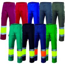 Pantalons de travail haute visibilité Velilla 156 - m - grenat/jaune