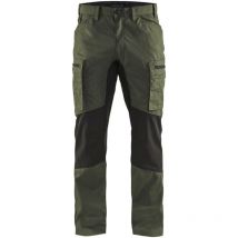 Pantalon de travail stretch 1459 - Vert armée/Noir 3XL - FR(56) - SE(C62) - Courtes