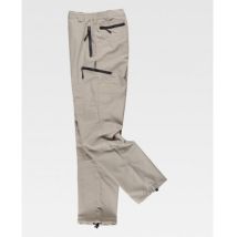Pantalón Sport Con Cortes Decorativos Y Presillas 100% Nylon Workteam S9860 3xl Beige